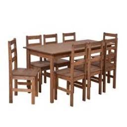 Juego de comedor mesa + 8 sillas Madera MEX.