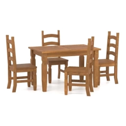 Juego de comedor 4 sillas Texturado madera bla.