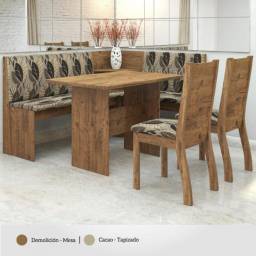 Juego de comedor esquinero mesa + banco L + 2 sillas