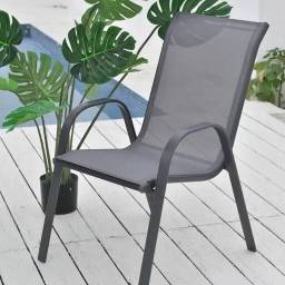 Silla textilina y metal respaldo alto