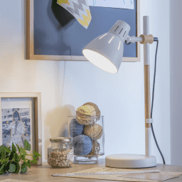 Lmpara de escritorio blanca 1 luz E27