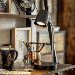 Lmpara de escritorio negra 1 luz GU10
