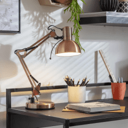 Lmpara de escritorio cobre 1 luz E27