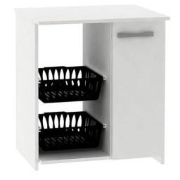 Aparador Frutero Auxiliar Blanco 1 puerta 2 canasto