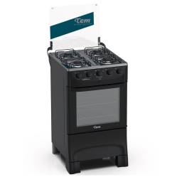 Cocina Gas 4 H. TEM ISABELLA Plus C/GRILL Negra.