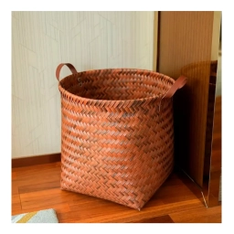 Canastos de mimbres Manijas de cuero 38 X 40 CM