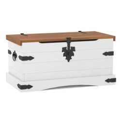 Baul MADERA COMBINADO MEX. Bla. DETALLES EN METAL