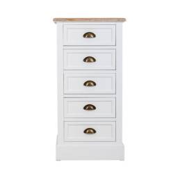 Comoda CHIFONIER Madera MDF 5 cajones alta tapa MADERA 27 MM