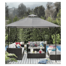 Prgola de metal taup con ventilacin 270 x 295 cm x 295 cm