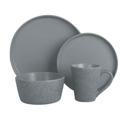 Juego de vajilla Mrmol 16 piezas gris