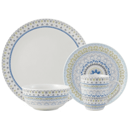 Juego de vajilla Seoul 16 piezas de porcelana multicolor