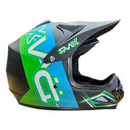 Casco Cross PMX Nio Aprobado Celeste Verde