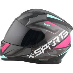 Casco X-SPORT M67 NEGRO M- ROSA
