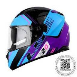 Casco LS2 FF320 Con Lentes Azul Violeta -