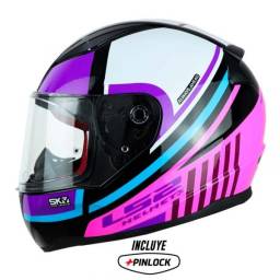 Casco LS2 FF353 Storm Blanco Fucsia Nen
