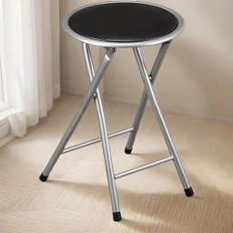 Banqueta plegable tapizada Negro