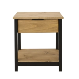 Mesa de luz Madera 1 cajon combinada
