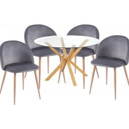 Juego de Comedor mesa redonda + 4 sillones SILVI 