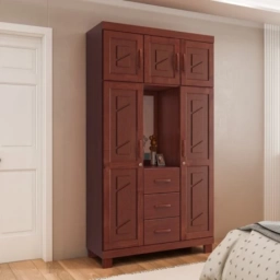 Placard 5 puertas 3 cajones MADERA COBRE FIN.