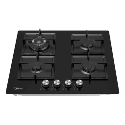 Anafe a gas de vidrio 4 Horn. MIDEA MG60GK007AH1B-UY