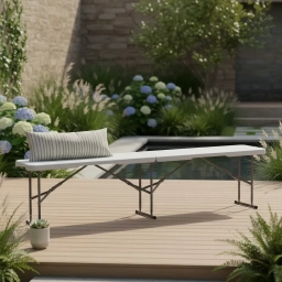 Banqueta plegable 1.80 mts polipropileno maletin