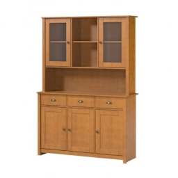 Aparador 5 puertas 3 caj. MADERA lustrada cristalero W.