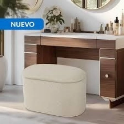 Baul Puff Hyooka beige tapizado