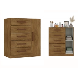 Comoda 5 cajones 1 puerta CASTAO P.