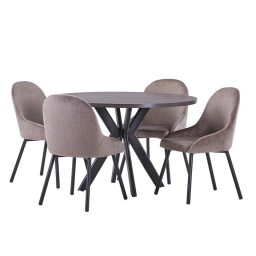 Juego de Comedor mesa redonda + 4 sillones SILVI 