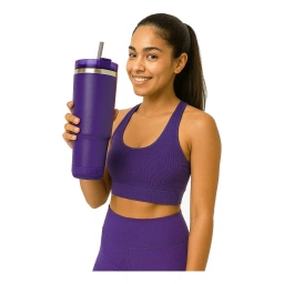 Vaso PARLANTE termico  con tapa Luces Led Bluetooth