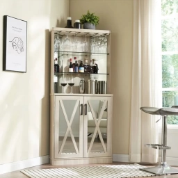 Bar ESQUINERO COPERO 2 Ptas. Madera Blanco DC 75