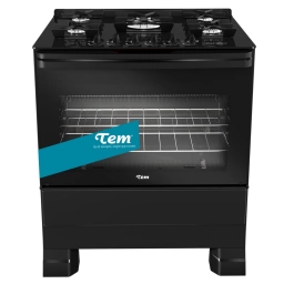 Cocina gas 5 h. TEM Luna Glass blanca