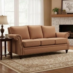 Sofa 3 lugares CUERO 9717AM LIGHT BROWN