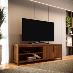 Rack MADERA Texturada 2 puertas rustico sat. 1552NE