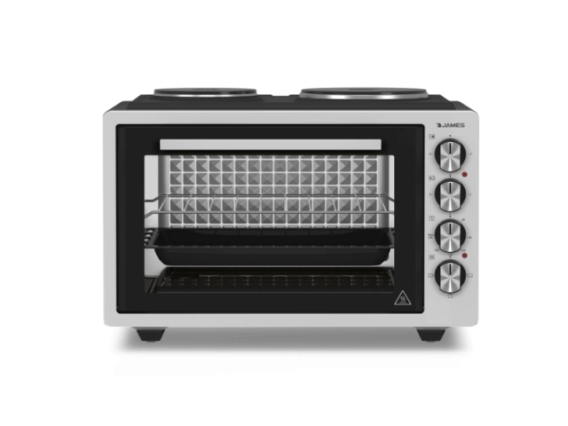 Modelo HJI %u2013 39 HP Color: Simil acero inoxidable Capacidad: 39 L Catergoria: Horno eléctrico de mesa Discos eléctricos: 2 Funciones de horno: 3 1 AÑO DE GARANTIA.