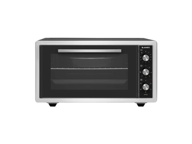 Modelo HJTI-45 Color: Frente de acero inoxidable/laterales negros Capacidad: 45 L Categoría: Horno eléctrico de mesa Funciones de horno: 5 GARANTIA 1 AÑO.