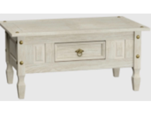 MATERIAL 100% MADERA ACEITINADA , LAQUEADA RIBETEADA. BLANCA. Dimensiones: 45cm de alto x 58cm de ancho x 94cm de longitud. La base es fabricada en madera y la tapa en madera.
