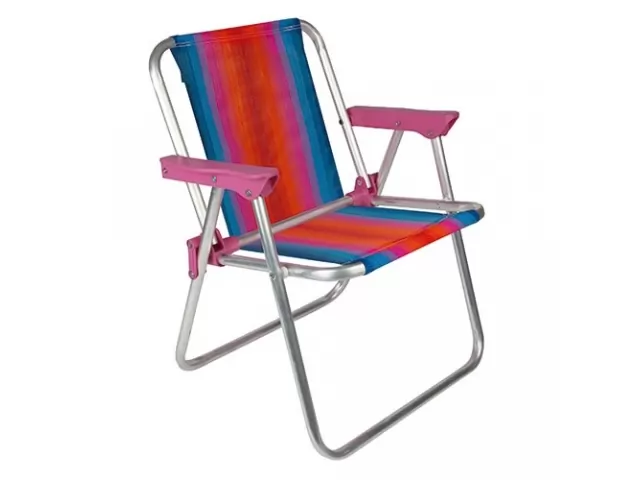 COLOR ROSADO Y AZUL. MOR 2122. Silla alta infantil. Medidas: 39x41.5x49.5cm. Soporta hasta 30kg. Estructura de aluminio, s&uacute;per resistente y segura. Plegable y muy liviana, es muy f&aacute;cil de transportar. Con el tama&ntilde;o ideal para los peque&ntilde;os. Para la playa, 