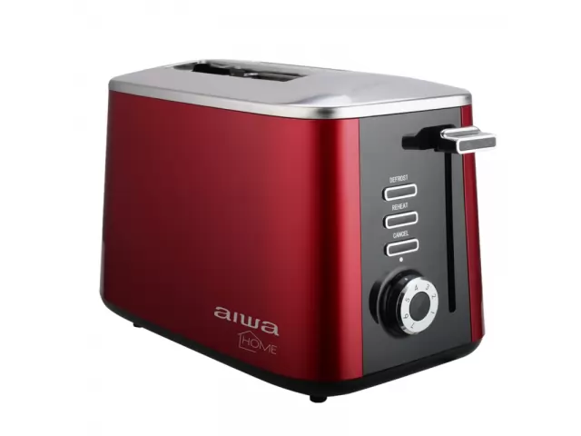 Tostadora para 2 panes AIWA Roja 1600W Bandeja Removible y 7 Niveles | AW-TD1408. Disfruta de tostadas perfectamente doradas en todo momento con nuestra tostadora de 2 panes. Compacta y eficiente, esta tostadora es ideal para preparar desayunos rápidos y