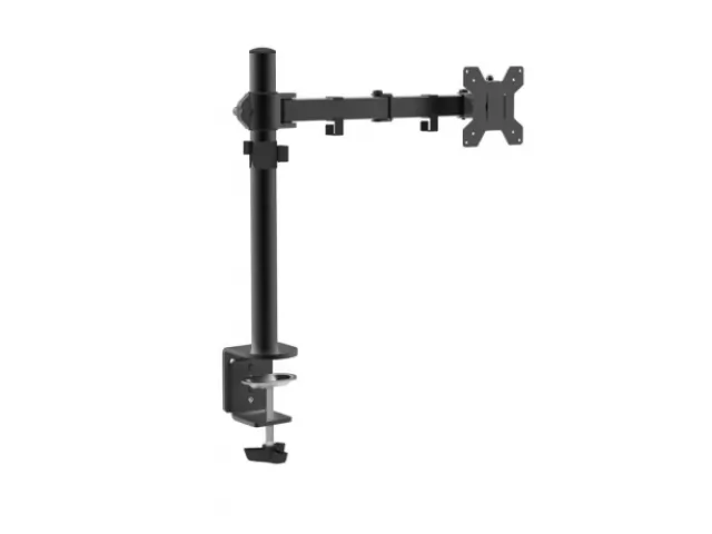Descripción: SOPORTE PARA MONITOR 10"-27 " Para soporte de 10" a 27" Vesa 7.5 x 7.5 a 10 x 10 Peso máximo soportado 8 KG Giro 360°