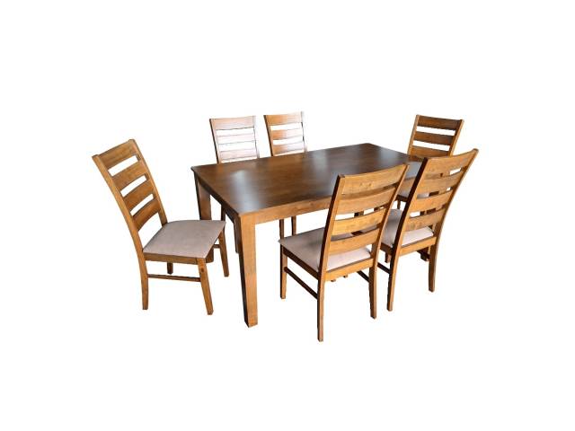 Comedor Importado mesa macisa patas 10 x 10 cm   6 sillas Reforzadas altas madera macisa asiento tapizado.