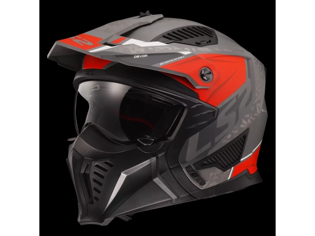 Descripcion: Casco estilo trial con un diseño agresivo. Con mentonera extraíble y peak ajustable y desmontable.