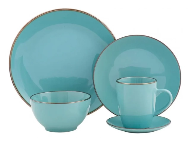 Descripcion: Este juego de vajilla incluye 6 platos grandes de 27 cm, 6 platos de ensalada de 21 cm, 6 platos de sopa de 650 ml y 14 cm, 6 tazas de té de 350 ml y 9 cm, y 6 platos de té de 14.8 cm. Fabricado en cerámica de origen chino, este juego es idea