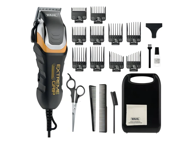 Descripcion:  18 piezas. taje: 220V. Funciones adicionales: cortadora de pelo. Práctica para llevarla a todos tus viajes. Con cabezal inclinable. Viene con 10 peines. Accesorio incluido: aceite lubricante. 2 años sde garantia.