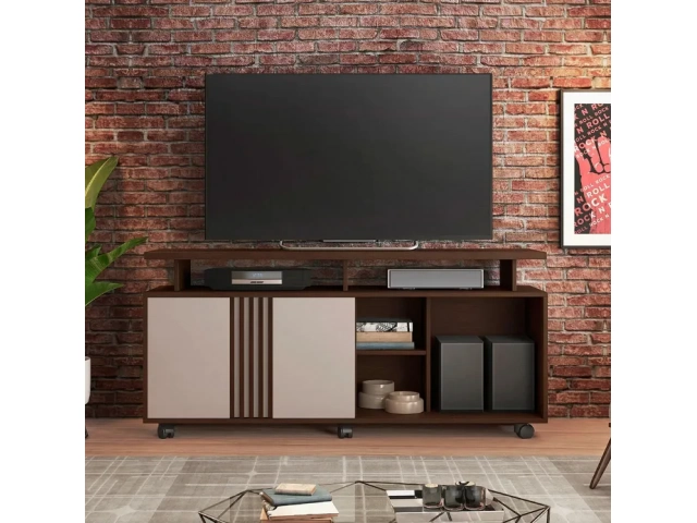 Descripcion: hasta tv 58" 1 puerta corrediza. Medidas. 1.37 mts largo 0.40 cm profundidad 0.65 cm altura. CON RUEDAS COMBINADO.