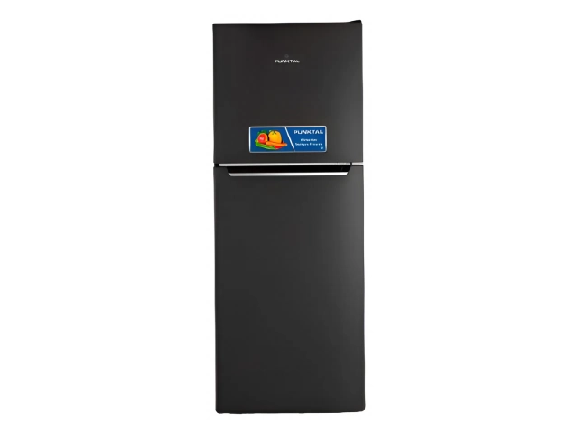 FRIGERADOR PUNKTAL 220 LTS F/S NEGRO PK-244FSN -Capacidad total: 210 litros, con 147 L en el refrigerador y 53 L en el congelador. -Sistema de frío seco (No Frost): Evita la formación de escarcha y facilita la limpieza. -Diseño moderno: Color negro que se