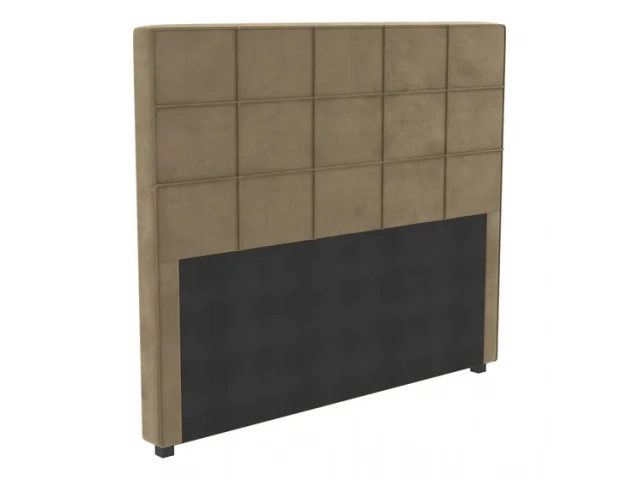 Descripcion: Respaldo 2 plazas, tapizado en tela suede. Colores: Gris / Beige/ Marron Revestimiento acolchado en la parte central Estructura de madera  MEDIDAS : - Ancho: 140 cm - Alto: 120 cm - Profundidad: 8 cm