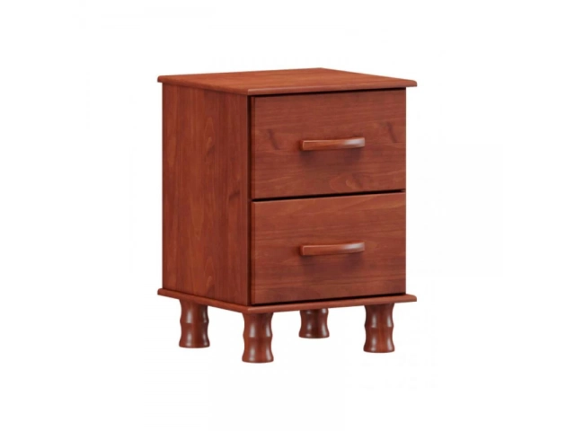 Descripcion: Material: Madera maciza de pino brasileño %u2022 Dimensiones: %u2022 Alto: 64 cm %u2022 Ancho: 38 cm %u2022 Profundidad: 41 cm %u2022 Características: %u2022 2 cajones con guías telescópicas %u2022 Tiradores reforzados %u2022 Color: Imbuía