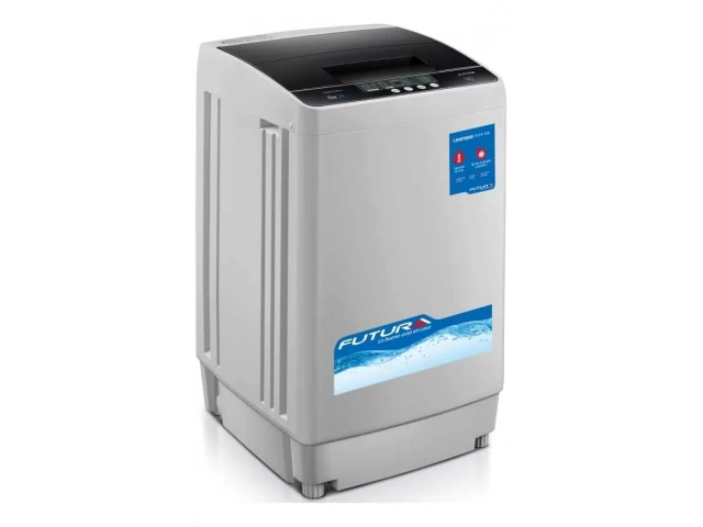 Descripcion: Lavarropas Carga Superior Futura 8kg. Código: FUT8-728.   %u2022 Capacidad: 8 Kg. %u2022 Velocidad de centrifugado: 800 rpm. %u2022 Panel de control digital. %u2022 8 Programas: Remojo / Lavado / Centrifugado / Secado aire / Normal / Estándar