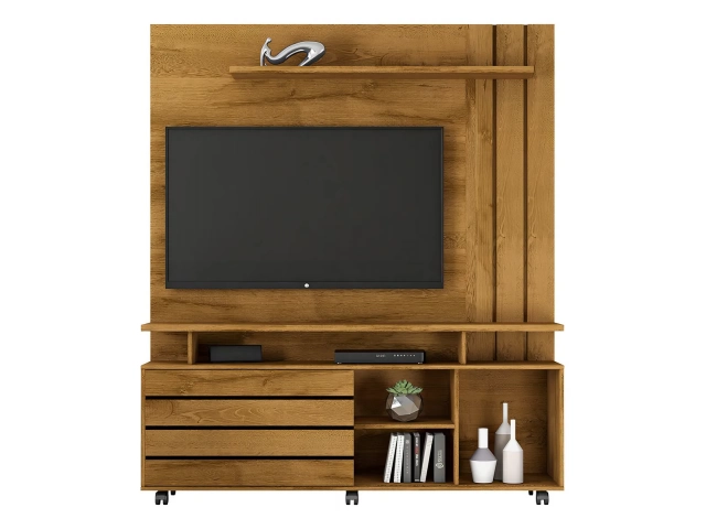 Descripcion: MATERIAL MDF 1 PUERTA CORREDIZA. Color marrón elegante y versátil. Requiere ensamblado, ideal para proyectos DIY. Diseño de rack con panel para organización optimizada.